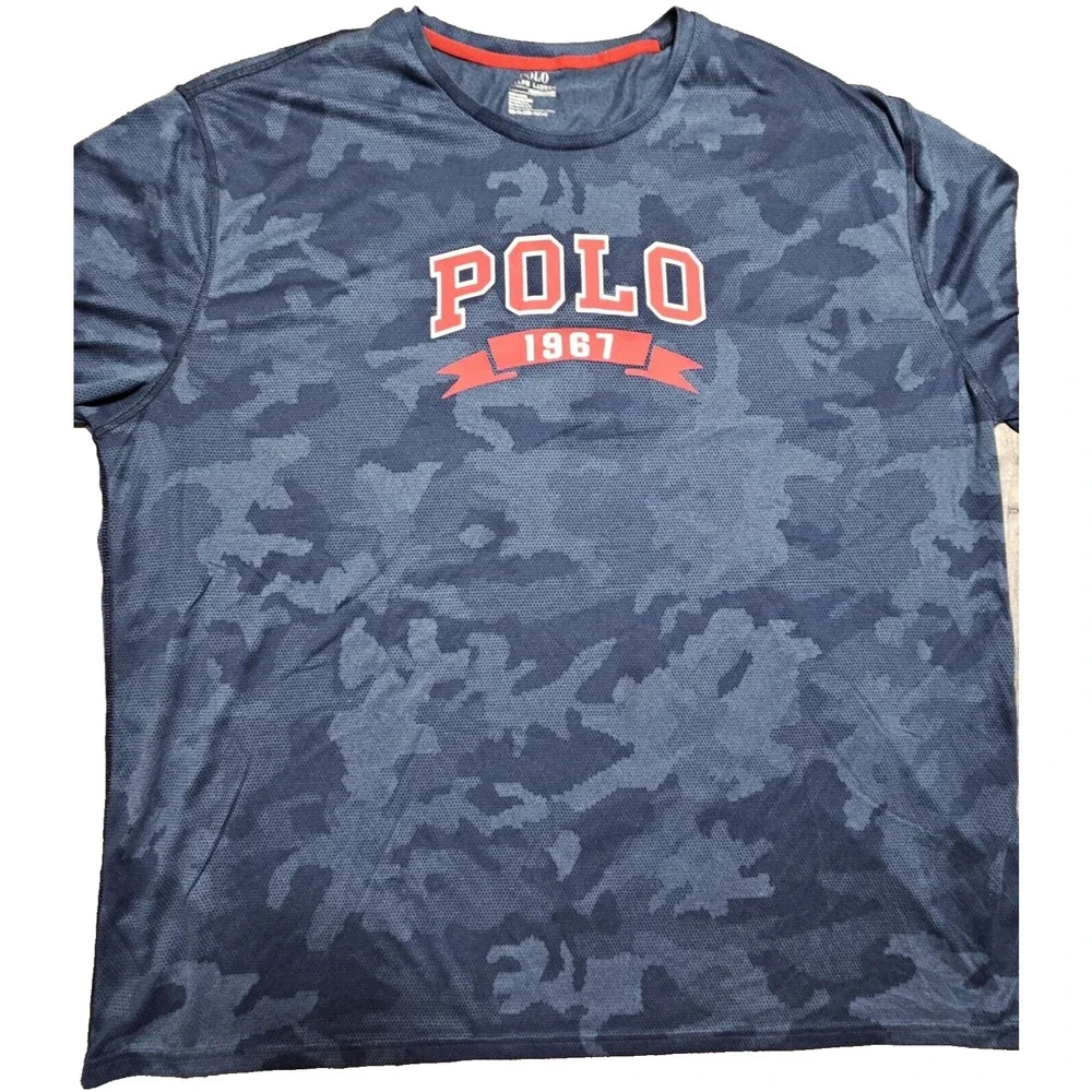 Polo Ralph Lauren Performance T-Shirt Mens 3XB Camo Big Tall Navy Active Casual